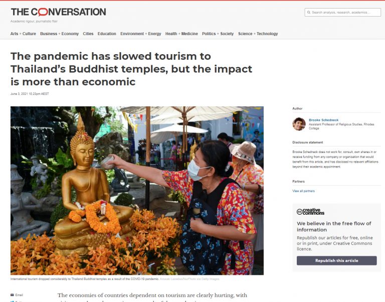 การระบาดของโควิดที่ส่งผลต่อการเดินทางท่องเที่ยวมายังวัดในประเทศไทย มีผลกระทบมากกว่าผลทางเศรษฐกิจ